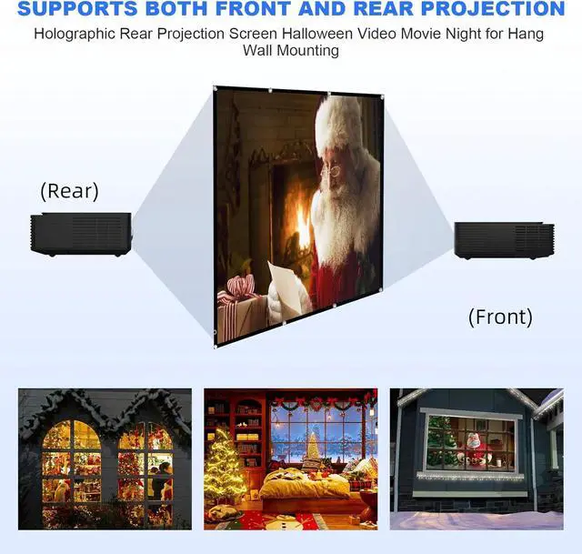 Alt view image 6 of 7 - Projector Screen 180 inch,Portable Large Movie Projector Screen 16:9 HD Indoor Outdoor Double Sided Rear Projection Screen Video for Home, Party, Office, Classroom