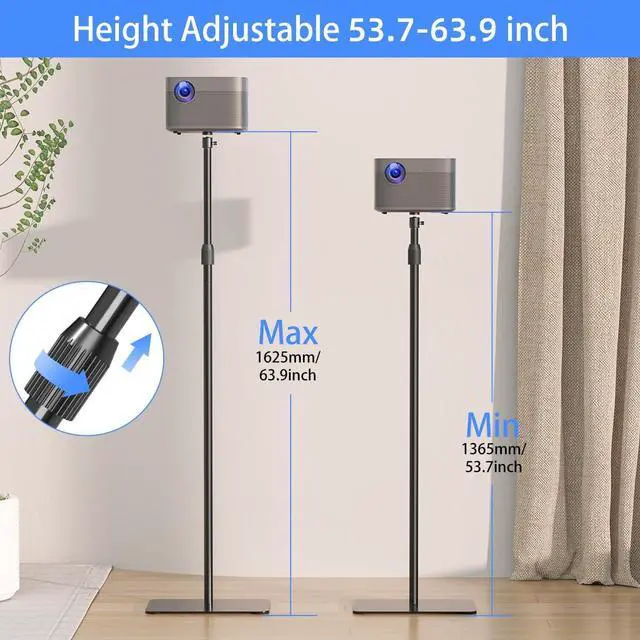 Alt view image 2 of 7 - suptek Exdentable 63.9" Projector Stand 360°Swivel, Height Adjustable 53.7-63.9inch, Mini Projector Mount Bracket, Compatible with Home Office Video Vlog DVR Camera, PR001FL