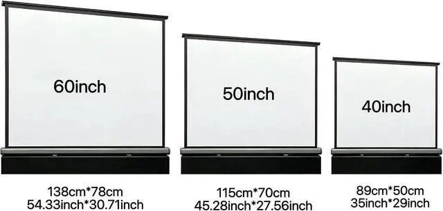 Alt view image 4 of 7 - 40" Inch Portable Projection Screen16:9 Small Retractable Floor Standing Mobile Tabletop Screen with Stand Lightweight Carry & Durable for Schools Meeting Indoor Outdoor