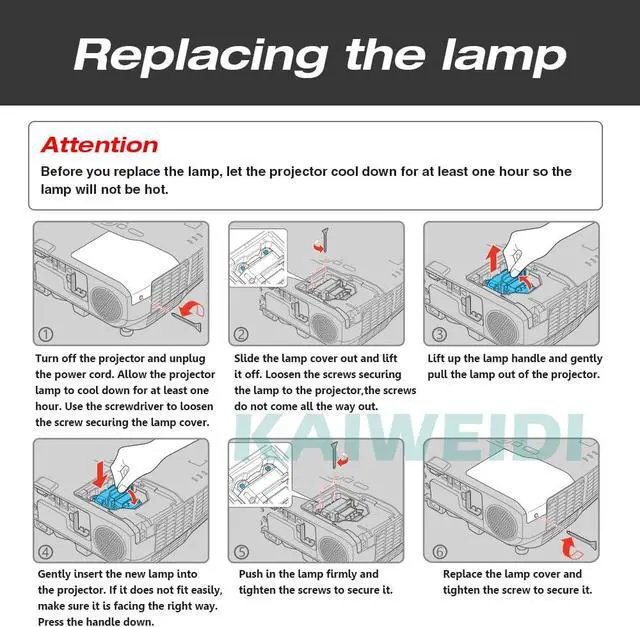 Alt view image 5 of 5 - Replacement Projector Lamp for ELPLP94/V13H010L94 Epson Powerlite 1780W 1781W 1785W 1795F,H793A H794A H795A H796A,EB-1780W EB-1785W EB-1795F EB-178X EB-179X Projector Bulb