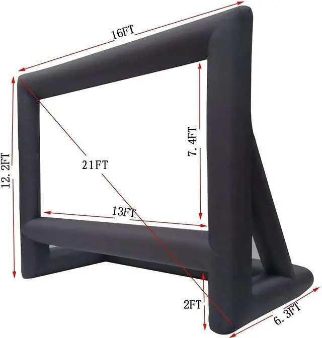 Alt view image 5 of 6 - XHYCPY 21 Feet Inflatable Outdoor Projector Movie Screen - Package with Rope, Blower + Tent Stakes - Great for Outdoor Backyard Pool Fun (21 Feet)
