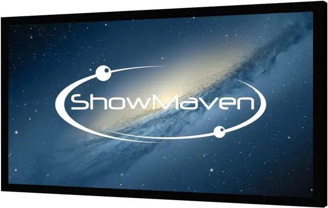 Main image of ShowMaven 100in Fixed Frame Projector Screen, Diagonal 16:9, Active 3D 4K Ultra HD Projector Screen for Home Theater or Office (16:9, 100")