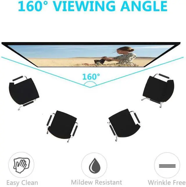 Alt view image 4 of 6 - ShowMaven 100in Fixed Frame Projector Screen, Diagonal 16:9, Active 3D 4K Ultra HD Projector Screen for Home Theater or Office (16:9, 100")