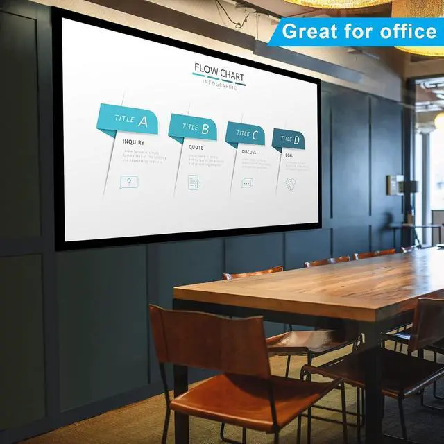 Alt view image 6 of 6 - ShowMaven 100in Fixed Frame Projector Screen, Diagonal 16:9, Active 3D 4K Ultra HD Projector Screen for Home Theater or Office (16:9, 100")