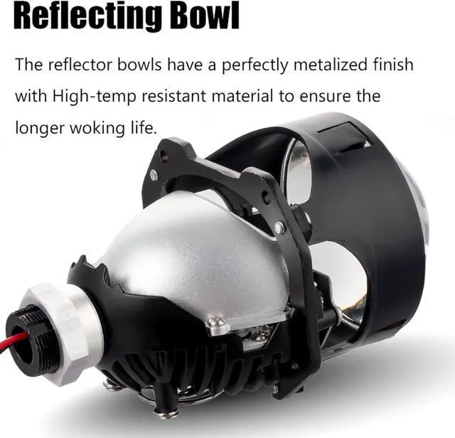 Alt view image 3 of 5 - 3.0 Inch Bi Projector Lens,Universal Projector Lens for Car Retrofit,Focus Beam with Sharp Cut Off Line,Hi/Lo Beam