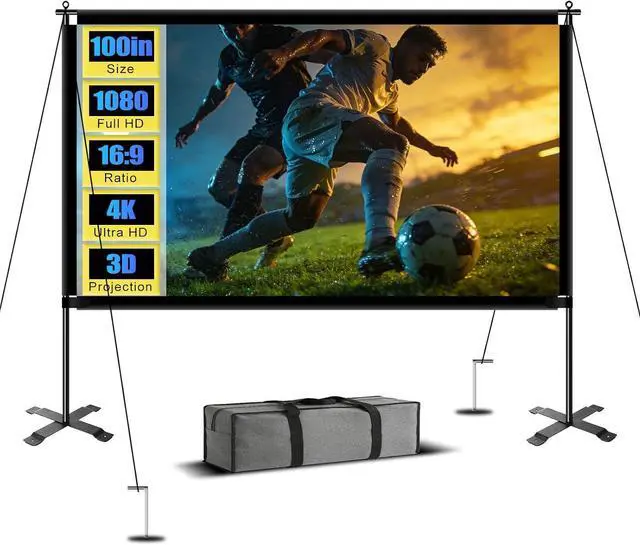 Main image of 100inch Projector Screen with Stand, Large Projection Screen with Carry Bag