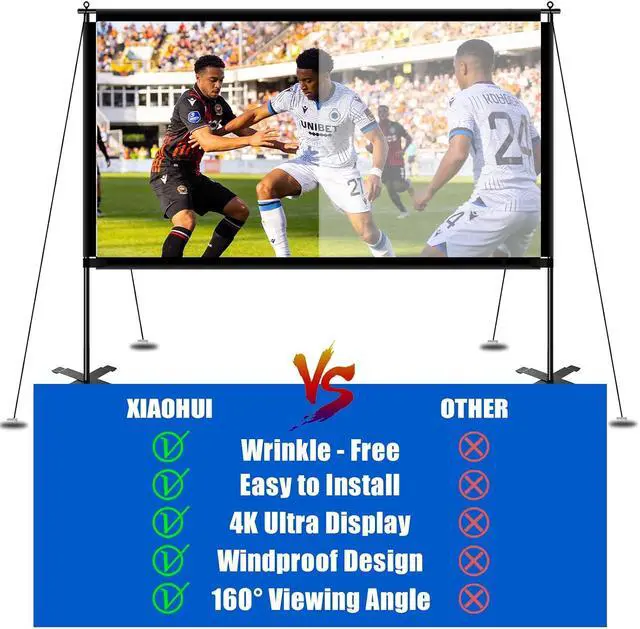 Alt view image 7 of 7 - 100inch Projector Screen with Stand, Large Projection Screen with Carry Bag