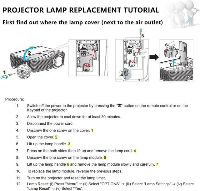 Alt view image 5 of 6 - RLC-119 Replacement Lamp Bulb with Housing Compatible with VIEWSONIC PX701-4K PX701HD PX703HD VS11990 PG701WU Projector Lamp