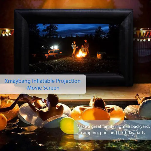 Alt view image 2 of 6 - 18ft Inflatable Movie Projector Screen, Outdoor Projector Screen, Front/Rear Projection, Including Blower, Pedestal, Straps and Storage Bag
