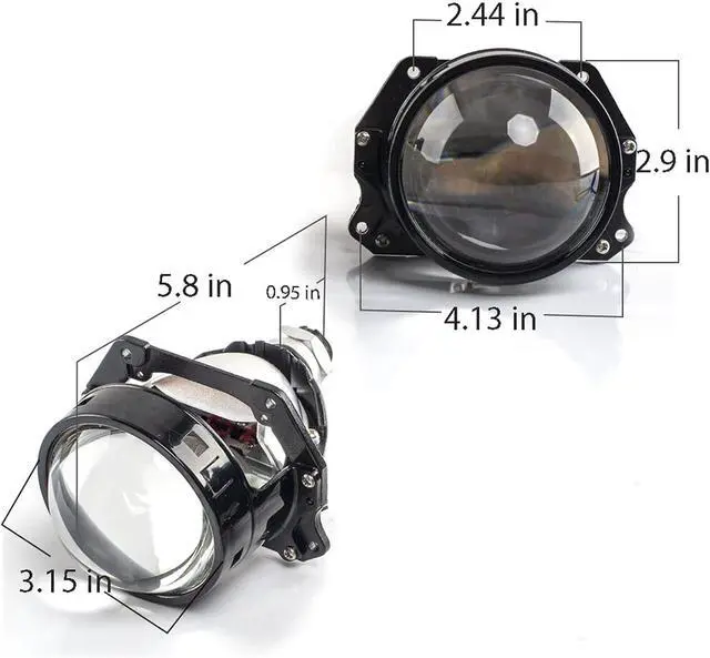 Alt view image 5 of 5 - 3.0 Inch Bi Projector Lens,Universal Projector Lens for Car Retrofit,Focus Beam with Sharp Cut Off Line,Hi/Lo Beam