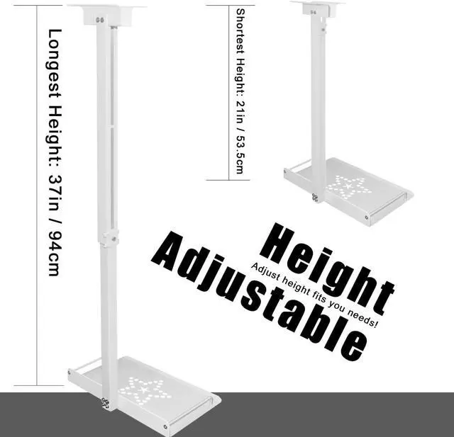 Alt view image 3 of 6 - 2-Be-Best Projector Ceiling Mount with Tray, 21 IN-37 in / 53.5CM-94CM Height Adjustable Projector Shelf Ceiling Tray Mount Upgraded Universal Longer Mounts for Projectors White