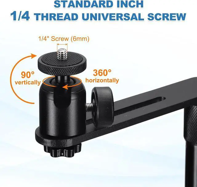 Alt view image 3 of 6 - MECCANIXITY Plug-in Bed Sofa Projector Stand, No-Drill 1/4" Screw Bedside Projector Bracket Mount Length 80mm / 3.15" 6kg Load Capacity Invisible Installation for Desktop Home, Black