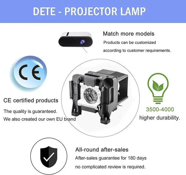 Alt view image 4 of 7 - For ELPLP89/V13H010L89 Replacement Projector Lamp for Epson Powerlite Home Cinema 4010 4040 6040ub 6050ub 5040ube 5050ube 4050 pro Cinema EH-TW7300 TW7400 TW9300 TW8300W H710C Replacement Bulb