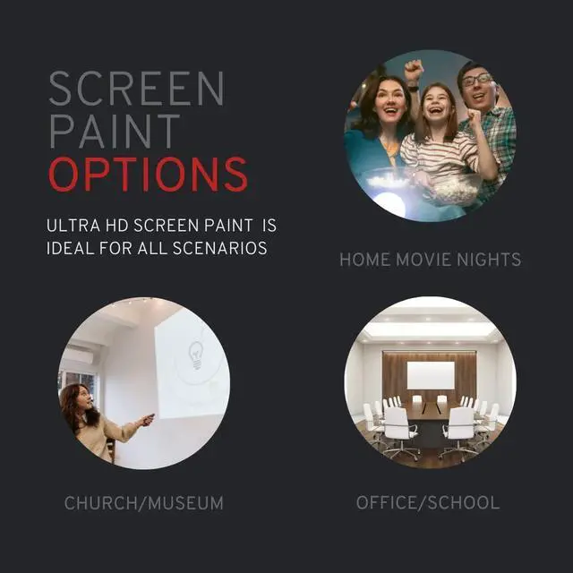 Alt view image 4 of 6 - Projector Screen Paint - High Definition, 4K/8K, Ultra White - Quart