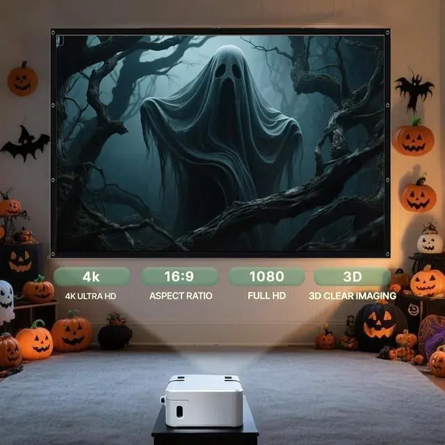 Alt view image 3 of 7 - AAJK 120in Halloween Holographic Window Rear Projection Screen