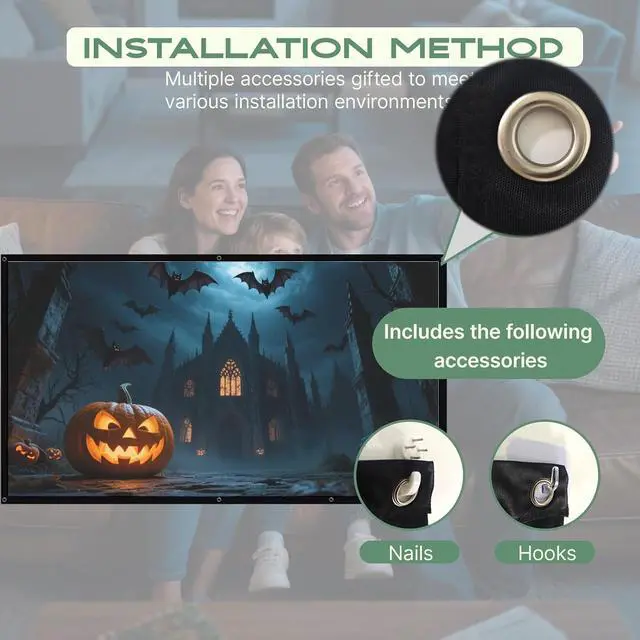 Alt view image 5 of 7 - AAJK 120in Halloween Holographic Window Rear Projection Screen