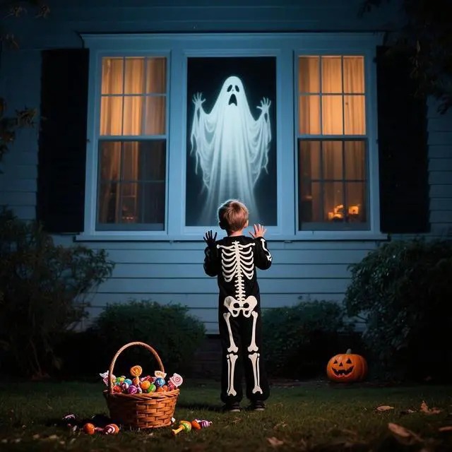 Alt view image 7 of 7 - AAJK 120in Halloween Holographic Window Rear Projection Screen