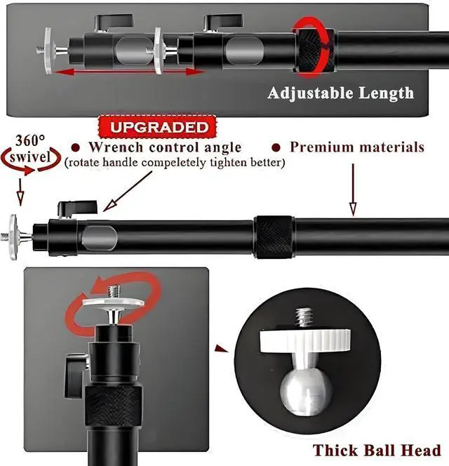 Alt view image 3 of 7 - 2-Be-Best High Ceiling Projector Mount 23 to 41 in / 58 to105 cm, Extra Long Projector Ceiling Mount with Extendable Adjustable Projectors Mounts Black