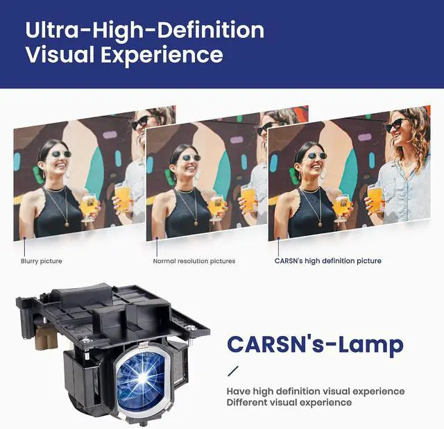 Alt view image 3 of 6 - CARSN DT01021 Replacement Projector Lamp for Hitachi CP-X2010 CP-X2010N CP-X2510 CP-X2510E CP-X2510EN CP-X2510N CP-X3010 CP-X3010E CP-X3010EN CP-X3010N ED-X40, Lamp with Housing