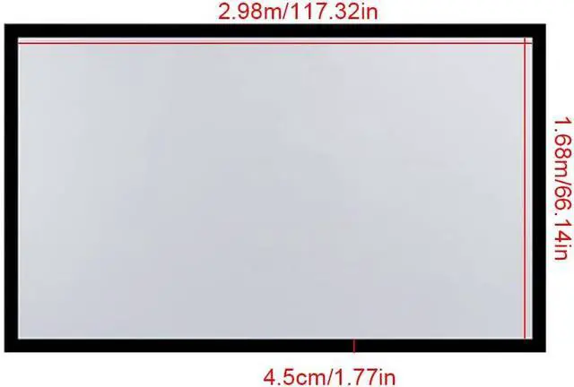 Alt view image 6 of 7 - 130 Inch 16:9 Projector Screen,Electric Diagonal Automatic Projection Wall Mounted Canvas HD Projection Screen Aluminum Fixed Frame Motorized Projector Screen for Home Theater Wall Projection