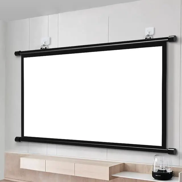 Alt view image 3 of 7 - HD Projector Screen 30" 40" 50" 60" 72" Pull Down Projection Screen Wall Mounted Projector Screen for Home Office Outdoor(40 Inch (16:9))