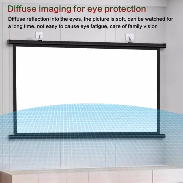 Alt view image 5 of 7 - HD Projector Screen 30" 40" 50" 60" 72" Pull Down Projection Screen Wall Mounted Projector Screen for Home Office Outdoor(40 Inch (16:9))