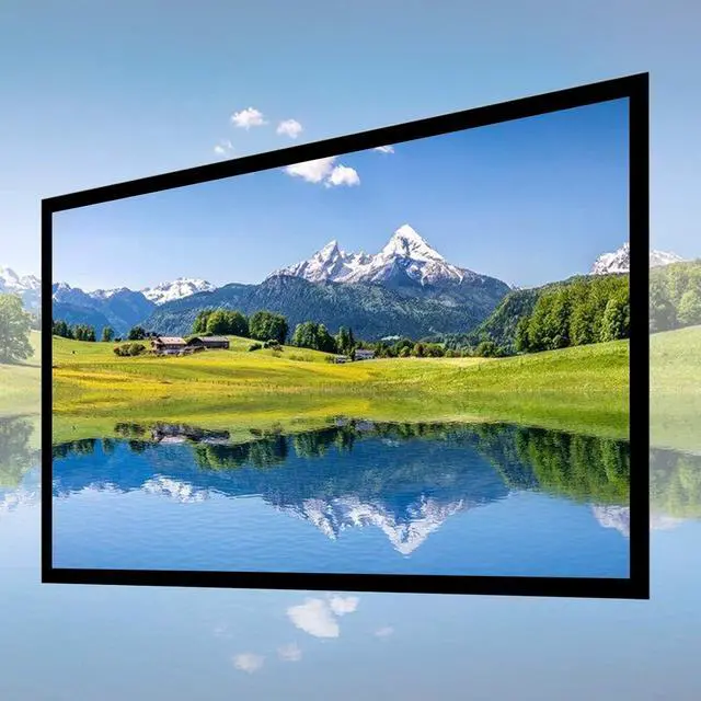 Alt view image 3 of 7 - 130 Inch 16:9 Projector Screen,Electric Diagonal Automatic Projection Wall Mounted Canvas HD Projection Screen Aluminum Fixed Frame Motorized Projector Screen for Home Theater Wall Projection