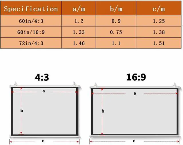 Alt view image 2 of 7 - Movie Screen,White Pull Down Manual Projector Screen,Foldable Anti-Crease Portable,Perfect for Home Office Theater TV(60in(16:9))