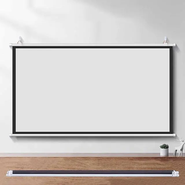 Main image of Movie Screen,White Pull Down Manual Projector Screen,Foldable Anti-Crease Portable,Perfect for Home Office Theater TV(60in(16:9))