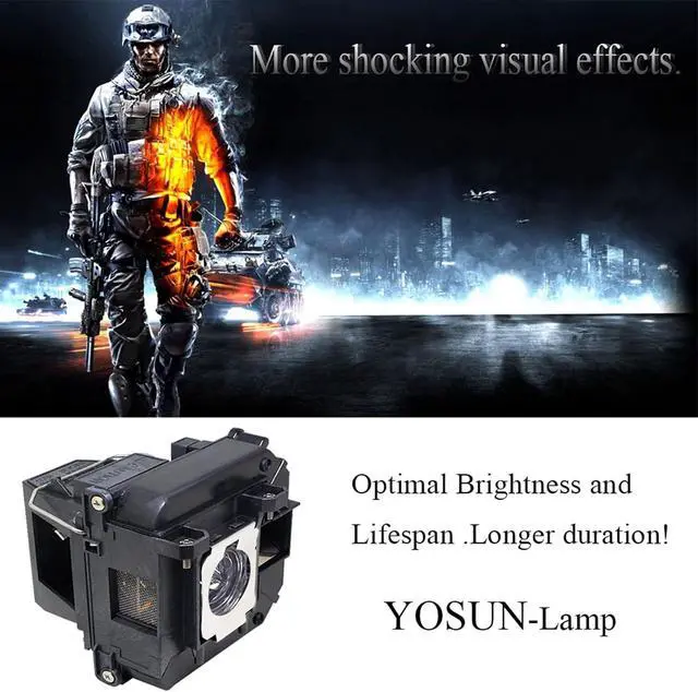 Alt view image 4 of 6 - YOSUN v13h010l68 Projector Lamp for epson elplp68 PowerLite Home Cinema 3020 3010 3020e 3010e Replacement Projector Lamp Bulb