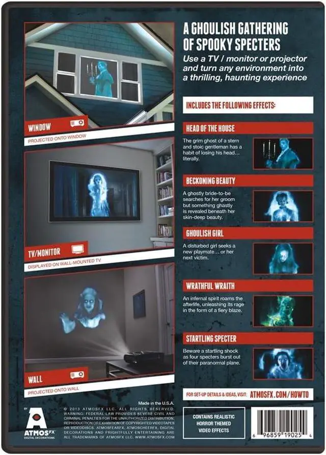 Alt view image 2 of 7 - AtmosFearFx Ghostly Apparitions DVD with Reaper Brothers® Rear Projection Screen