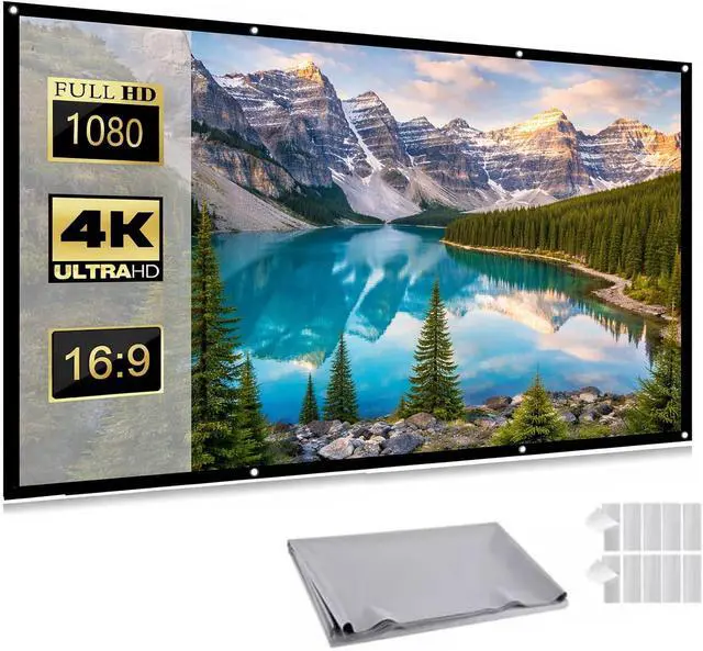 Main image of 4k Metal Lightproof Foldable Portable Movie Screen, Anti Light Projector Screen - 160° Wide Angle, 16:9, Portable Movie Screen for Home Theater Outdoor Indoor, Daytime Viewing Anti-Light (100In)