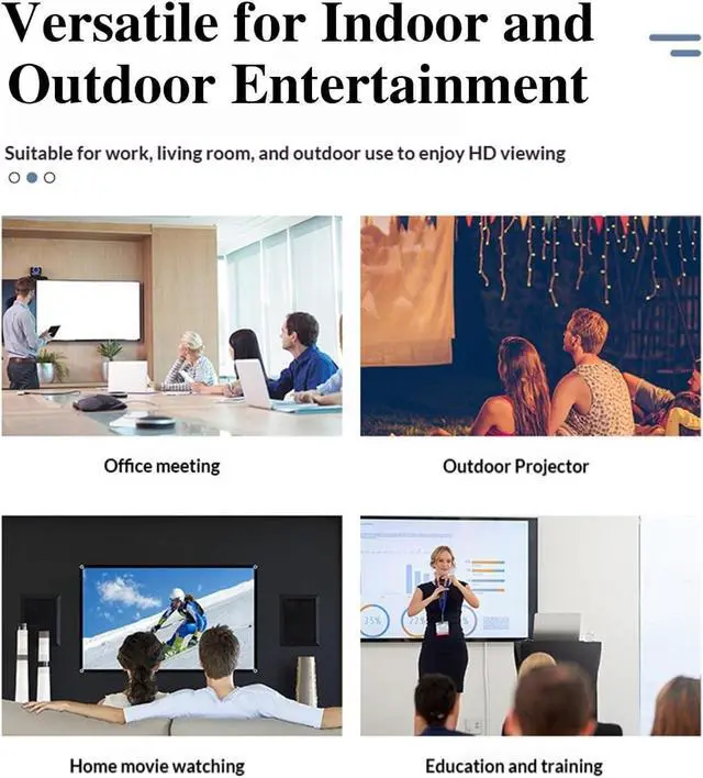 Alt view image 5 of 6 - 4k Metal Lightproof Foldable Portable Movie Screen, Anti Light Projector Screen - 160° Wide Angle, 16:9, Portable Movie Screen for Home Theater Outdoor Indoor, Daytime Viewing Anti-Light (100In)