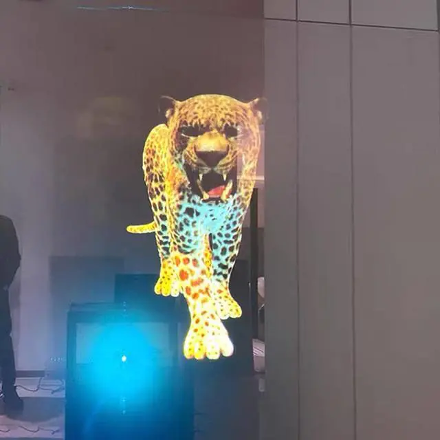 Alt view image 5 of 7 - 3D Effect Rear Projection Film Self - Adhesive Holographic Projection Screen Film for Home Cinema and Office Presentation Exhibition Conference, Transparent Gray, 60Inchx20Inch
