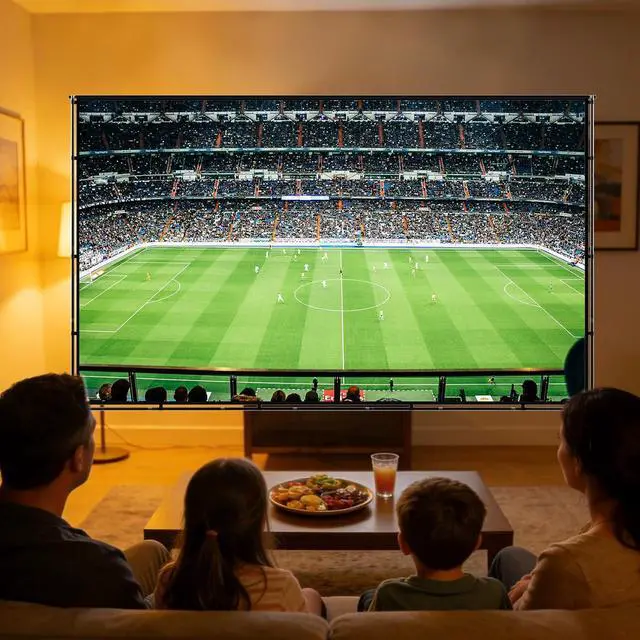 Alt view image 6 of 7 - 120inch Outdoor Projector Screen with Stand: 16:9 4K HD Portable Projector Screen Outdoor Indoor - Projection Screen for Backyard, Camping, Theater