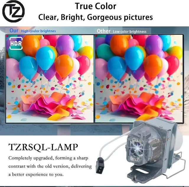 Alt view image 3 of 6 - BL-FP240E /SP.78V01GC01 Premium Quality Replacement Projector Lamp Bulb for Optoma UHD60 UHD65 UHD50 UHD51A UHD51 UHD40 UHD300X UHD550X UHD400X with Housing