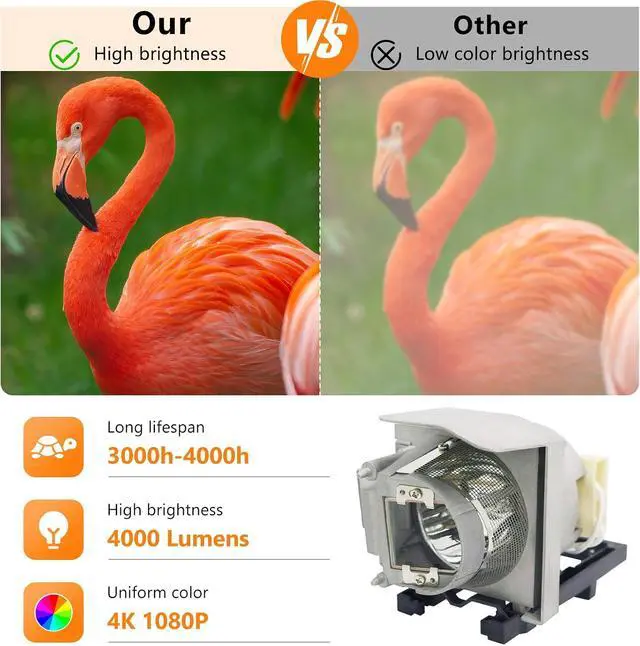 Alt view image 2 of 7 - 1020991 Replacement Projector Lamp Bulb with Housing Compatible with SMARTBOARD Unifi 70 / Unifi 70w / UF70 / UF70w / LIGHTRAISE 60WI2 / SLR60wi2 / SLR60wi2-SMP