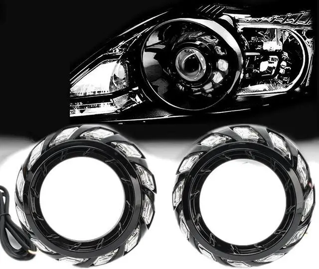 Alt view image 6 of 7 - 3.0 Inch Projector Lens with Spiral Shrouds,Universal Headlight Retrofit Kit with Hi/Low Beam for H1 H4 H7 Car Motorcycle Headlight