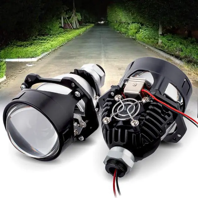 Alt view image 7 of 7 - 3.0 Inch Projector Lens with Spiral Shrouds,Universal Headlight Retrofit Kit with Hi/Low Beam for H1 H4 H7 Car Motorcycle Headlight