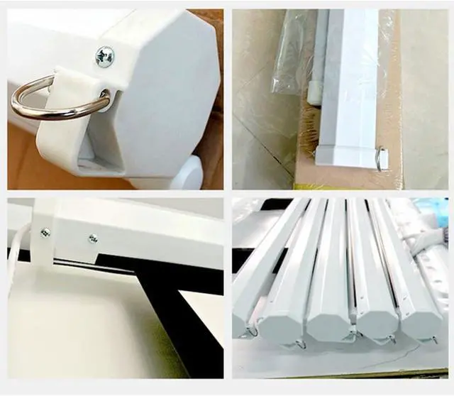 Alt view image 3 of 7 - Projector Screen Pull Down 100 Inch 4:3 Manual Portable Movie Screen Matte White