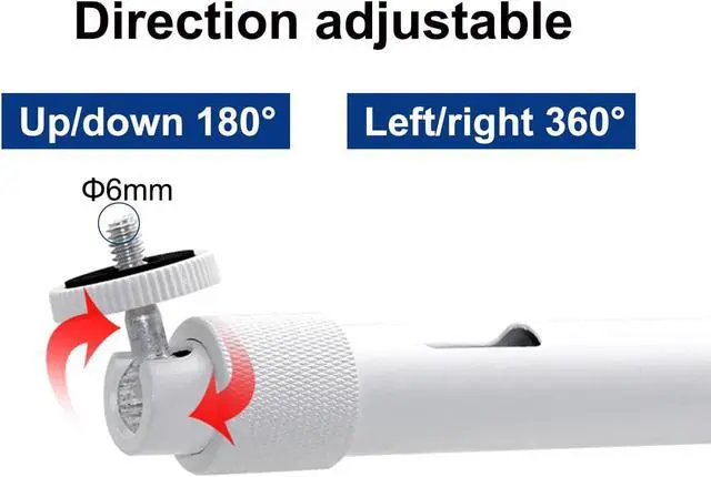 Alt view image 4 of 7 - Aluminum Alloy Telescope Poles for Security Camera, Outdoor Extension Rod, Ceiling/Wall Mounted Telescopic Bracket for Projector (24in-47in (60-120cm), White Colored)