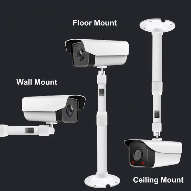 Alt view image 7 of 7 - Aluminum Alloy Telescope Poles for Security Camera, Outdoor Extension Rod, Ceiling/Wall Mounted Telescopic Bracket for Projector (24in-47in (60-120cm), White Colored)
