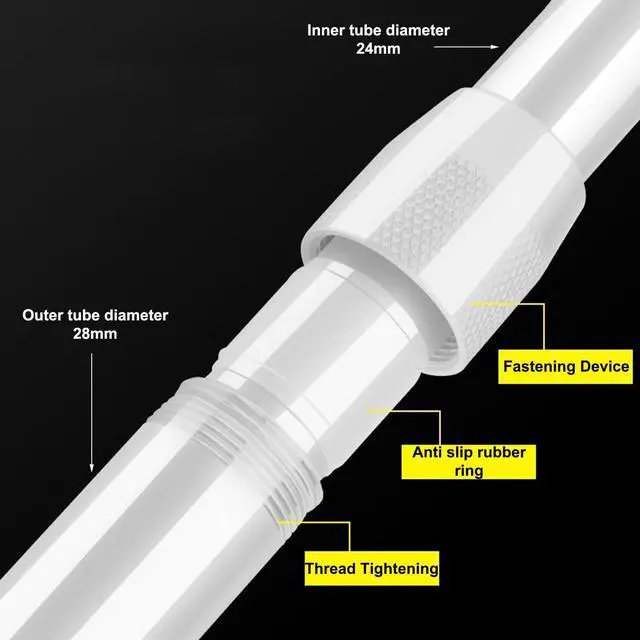 Alt view image 6 of 7 - Aluminum Alloy Telescope Poles for Security Camera, Outdoor Extension Rod, Ceiling/Wall Mounted Telescopic Bracket for Projector (24in-47in (60-120cm), White Colored)