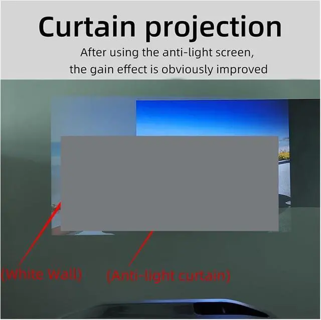Alt view image 3 of 5 - Projector Screen, Projector Screen 60-133 Inch Metal Grey 16:9 Anti-Light Foldable Portable Projection Screen for Home Party Classroom,T-133 inch