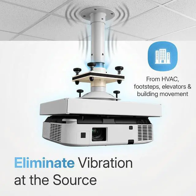 Alt view image 3 of 7 - BMS LocDown Vibration Insulation Kit Adjustable Spring Loaded Vibration Isolator for Projector Ceiling Mounts, Noise Reduction Anti Vibration Mount, Steel Construction, Made in USA