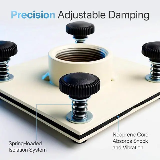 Alt view image 6 of 7 - BMS LocDown Vibration Insulation Kit Adjustable Spring Loaded Vibration Isolator for Projector Ceiling Mounts, Noise Reduction Anti Vibration Mount, Steel Construction, Made in USA