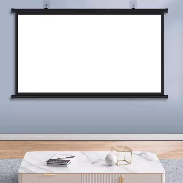 Alt view image 4 of 7 - Manual Pull Down Projection Screen 30" 40" 50" 60" 72" Wall Mounted Projector Screen 4K HD Movie Screen for Home Office Outdoor Indoor Anti Crease Easy Roll Up(30 Inch (16:9))