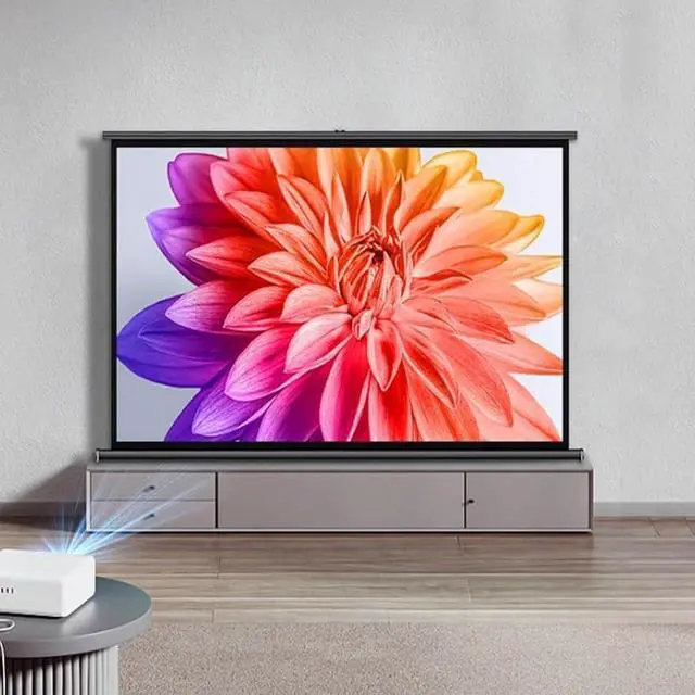 Alt view image 2 of 6 - Tabletop Projector Screen Pull Up Screen 20in 30in 40in 50in Retractable Projection Screen Mobile Tabletop Screen Portable Movies Screen(20inch(4:3))