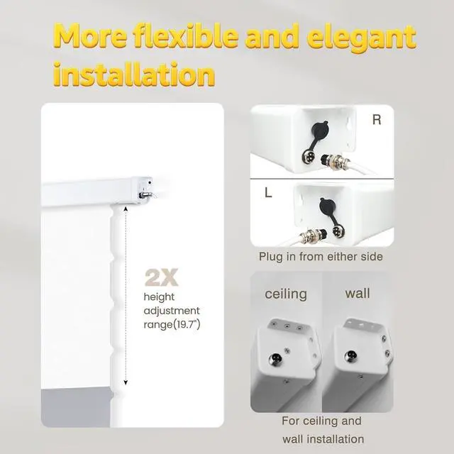 Alt view image 5 of 7 - ALR Tensioned Motorized Projector Screen by SilverMagic - Tab Tensioned and Modern Design Gray Screen with White Aluminum case for Home Theater/Living Room/Patio/Office/Classroom - 120 inch 16:9