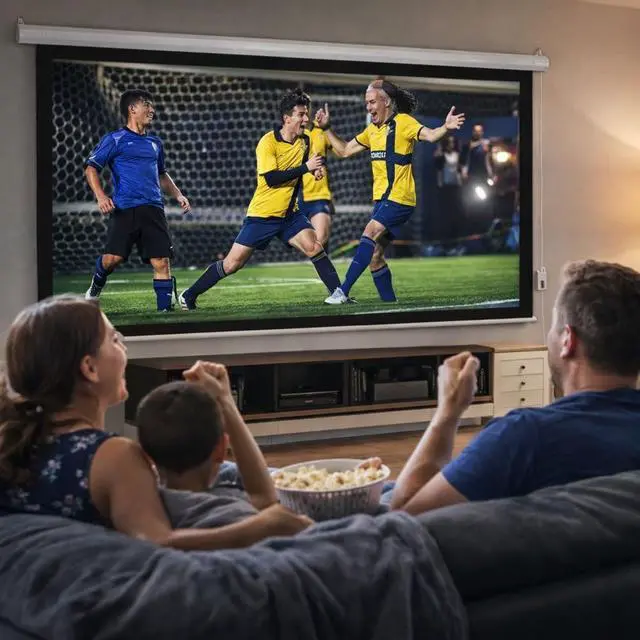 Alt view image 7 of 7 - 100" Motorized Projector Screen 4:3, Electric Automatic Projection Screen with Remote Control & Wall/Ceiling Mount, Motorized 4K 3D HD Projection for Home Theater Movies Office Classroom